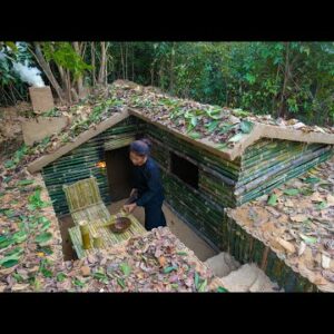 Build The Most Beautiful Bamboo Underground House Villa By Ancient Skills