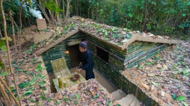 Build The Most Beautiful Bamboo Underground House Villa By Ancient Skills