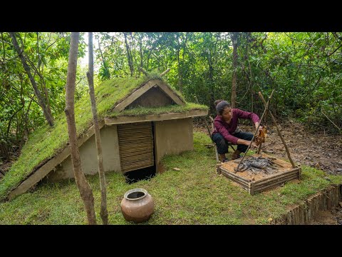 Build The Most Lovely Underground Earth Shelter by Ancient Skill in Tropical Rainforest