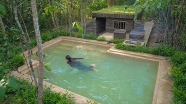 Amazing! She Built The Most Beautiful Dugout House Underground Around Swimming Pool