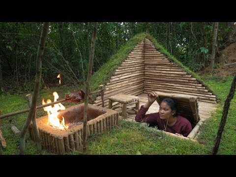 Amazing! Girl Built The Most Secret Underground Tunnel Home, Girl Living Off The Grid