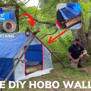 Solo Overnight Building A Diy Hobo Wall Tent In The Woods And Cobra Kai Bacon Manwich