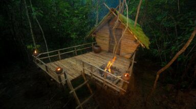 Girl Build The Most Beautiful Bamboo House In The Wood