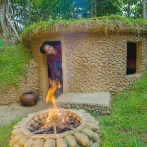Girl Build The Most Beautiful Grass Roff Villa By Ancient Skills