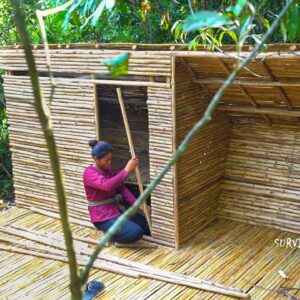 How I Built The Most Beautiful Wood Bamboo House In The Wild