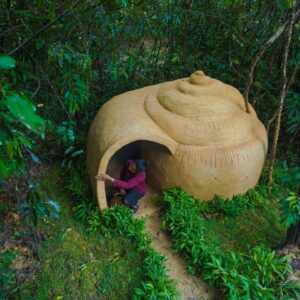 I Build The Most Beautiful Snail Shell-Shaped Home Shelter