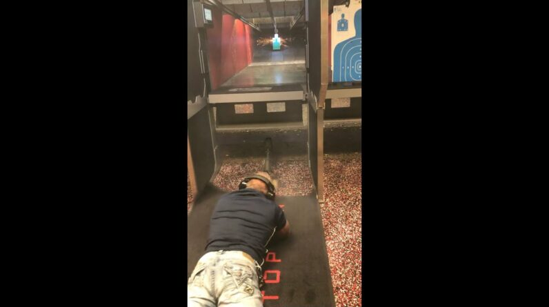 50 BMG Sniper Rifle Takes Out Indoor Gun Range Backstop