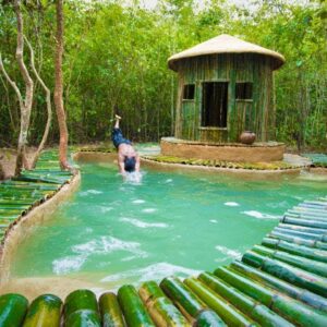 I Build Most Beautiful Swimming Pool For Bamboo Cabin In Deep Jungle