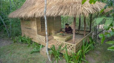 The Most Beautiful Survival Bamboo Villa By Girl Build | Survival Shelter Ideas