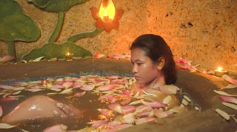 Girl Solo Off Grid Adventure, Build the most beautiful Underground with Mini Swimming Pool