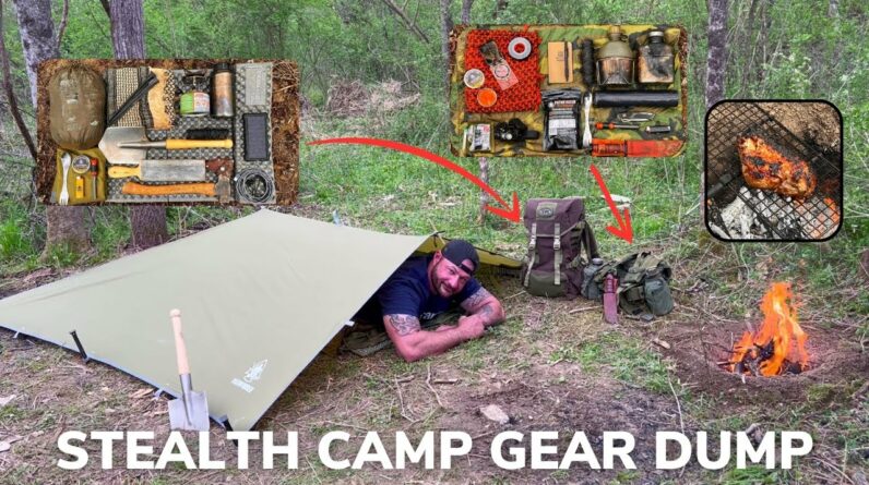 Solo Overnight Stealth Camp Gear Dump In the Rain and Yardbird Burnt to a Crisp