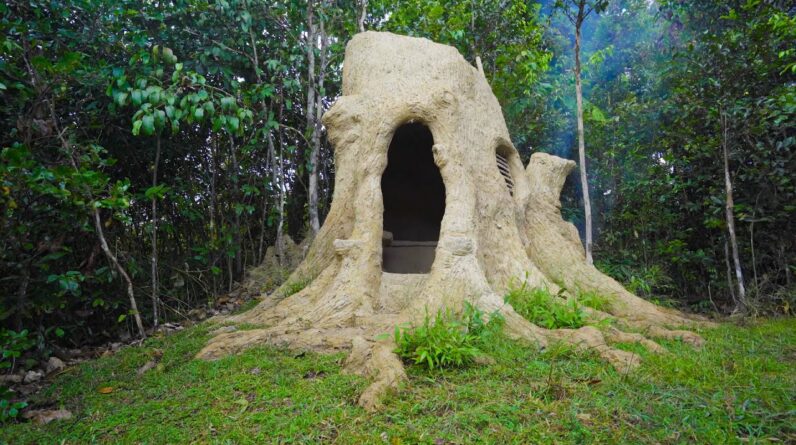 Girl Build The Most Beautiful Underground Bamboo House By Ancient Skills 8792