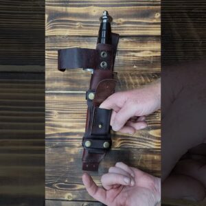 American Sniper Bowie Knife, Full Tang Fixed Blade Wood Handle Steel Knife with Scout Carry Sheath