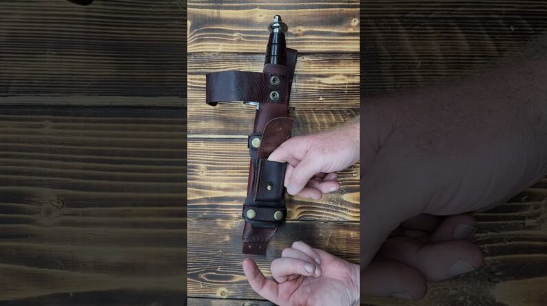American Sniper Bowie Knife, Full Tang Fixed Blade Wood Handle Steel Knife with Scout Carry Sheath