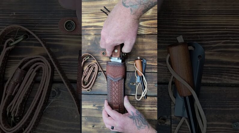 BA-KOR 7mm 9CR18MOV steel (15.6IN) sandalwood handle full Tang fixed knife+scabbard+ shoulder strap