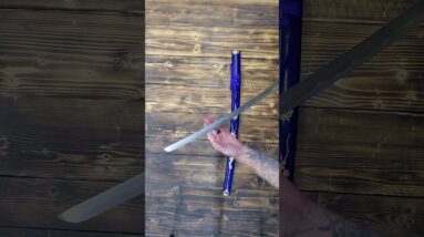 SZCO 39.5" Blue Ninja Samurai Real Sword with Gold Dragon — 1045 Carbon Steel Display & Martial Arts