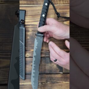 GTK38 Fixed Knife DC53 Steel Full Tang Nylon Fiberglass Handle Samurai Leather Sheath