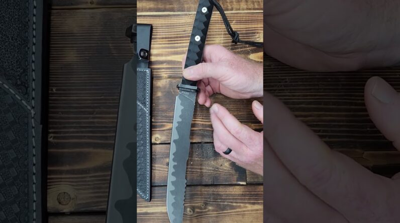 GTK38 Fixed Knife DC53 Steel Full Tang Nylon Fiberglass Handle Samurai Leather Sheath